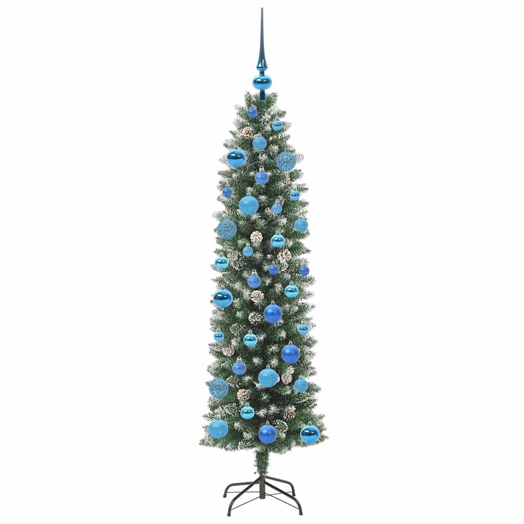 Arbre de Noël artificiel slim avec 150 LED Vert et blanc 150 cm - XIOS