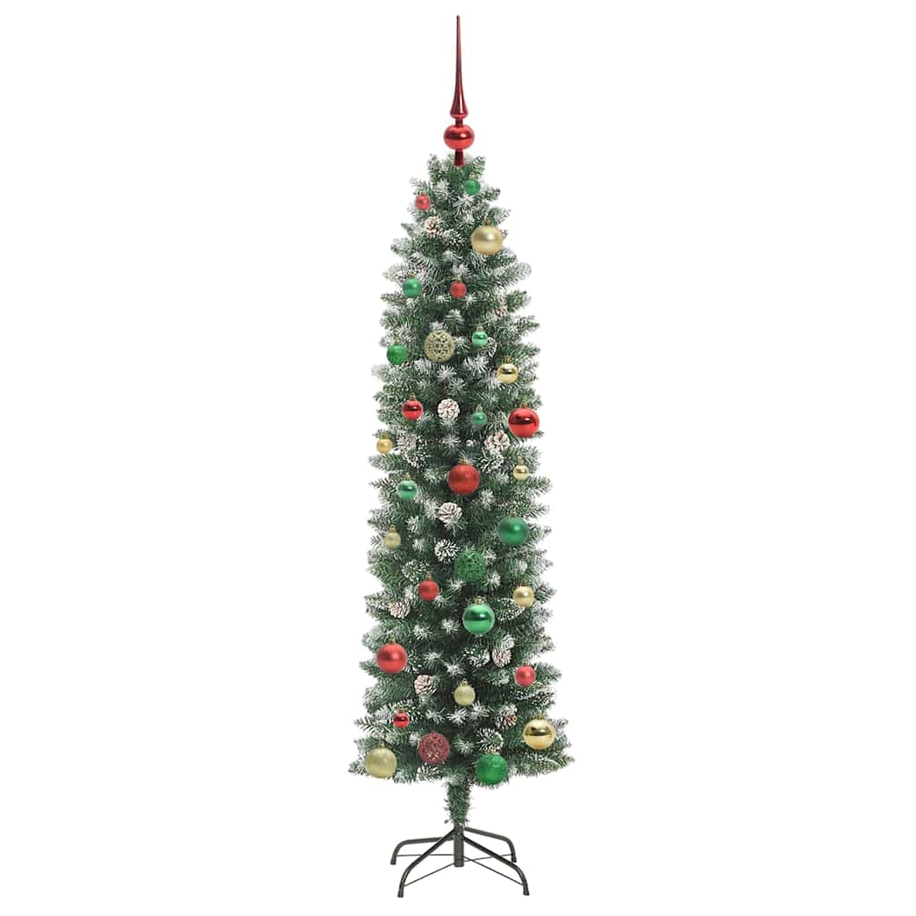 Arbre de Noël artificiel slim avec 150 LED Vert et blanc 150 cm - XIOS
