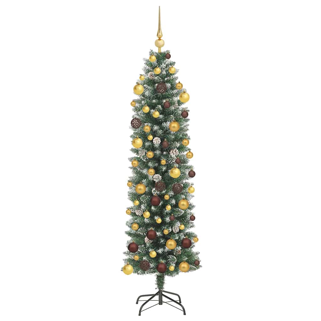 Arbre de Noël artificiel slim avec 300 LED Vert et blanc 180 cm - XIOS