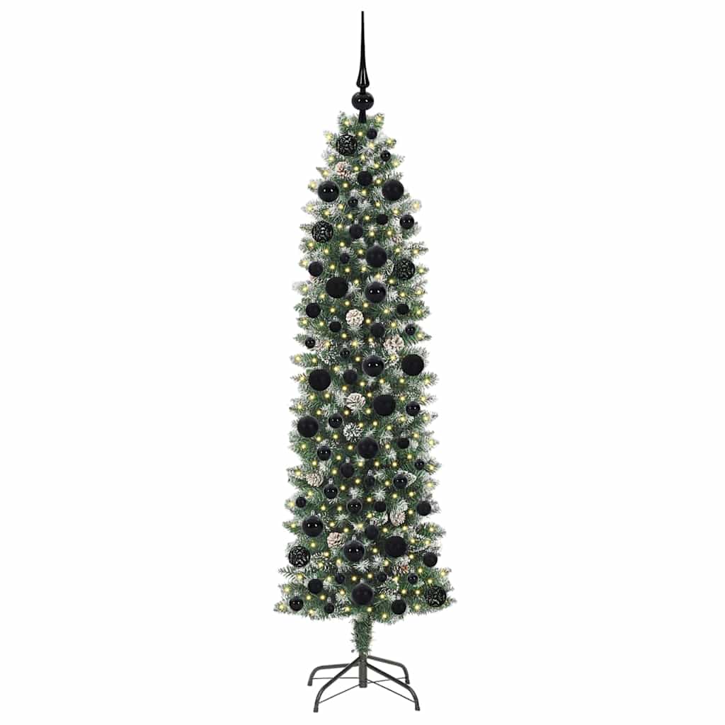 Arbre de Noël artificiel slim avec 300 LED Vert et blanc 180 cm - XIOS