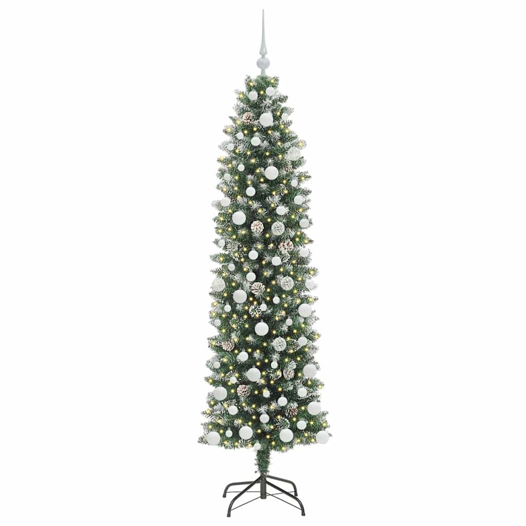 Arbre de Noël artificiel slim avec 300 LED Vert et blanc 180 cm - XIOS