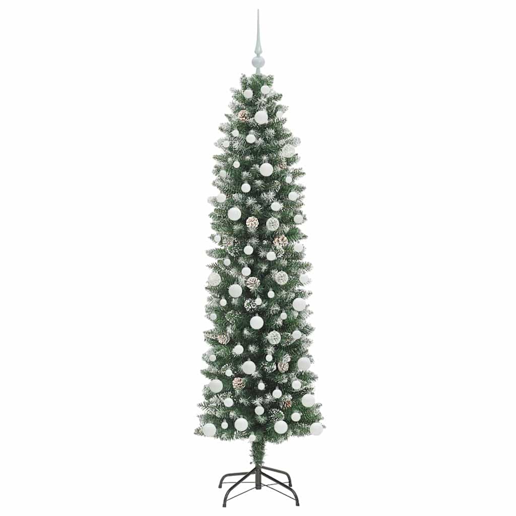 Arbre de Noël artificiel slim avec 300 LED Vert et blanc 180 cm - XIOS