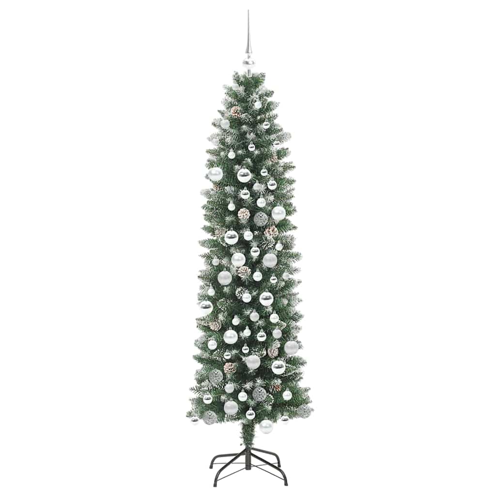 Arbre de Noël artificiel slim avec 300 LED Vert et blanc 180 cm - XIOS