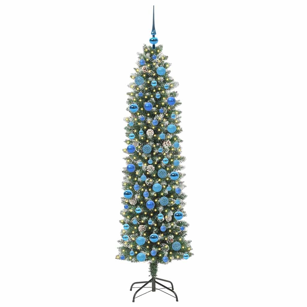 Arbre de Noël artificiel slim avec 300 LED Vert et blanc 180 cm - XIOS