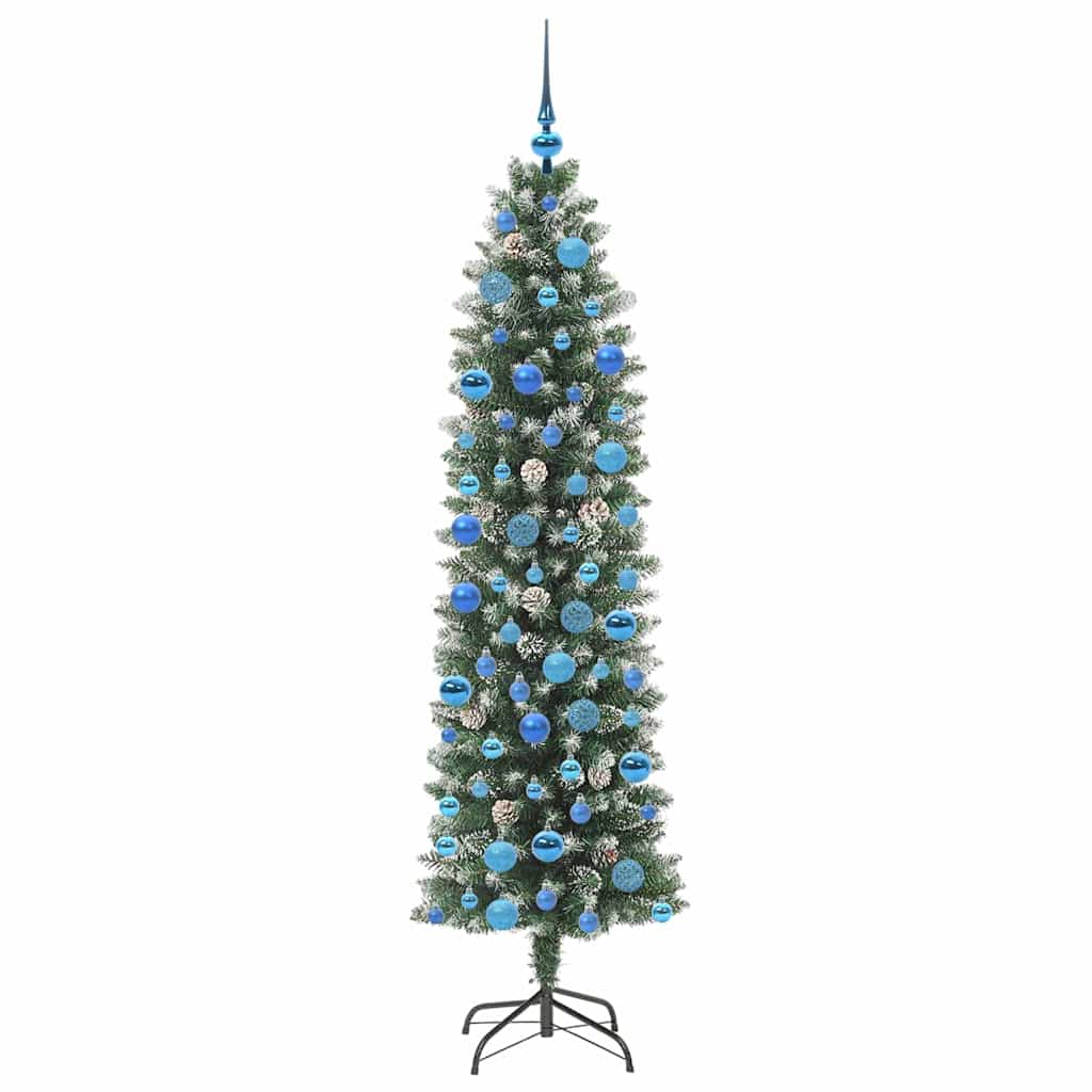 Arbre de Noël artificiel slim avec 300 LED Vert et blanc 180 cm - XIOS