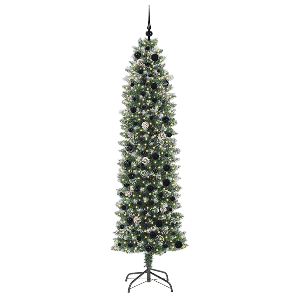 Arbre de Noël artificiel slim avec 300 LED Vert et blanc 210 cm - XIOS
