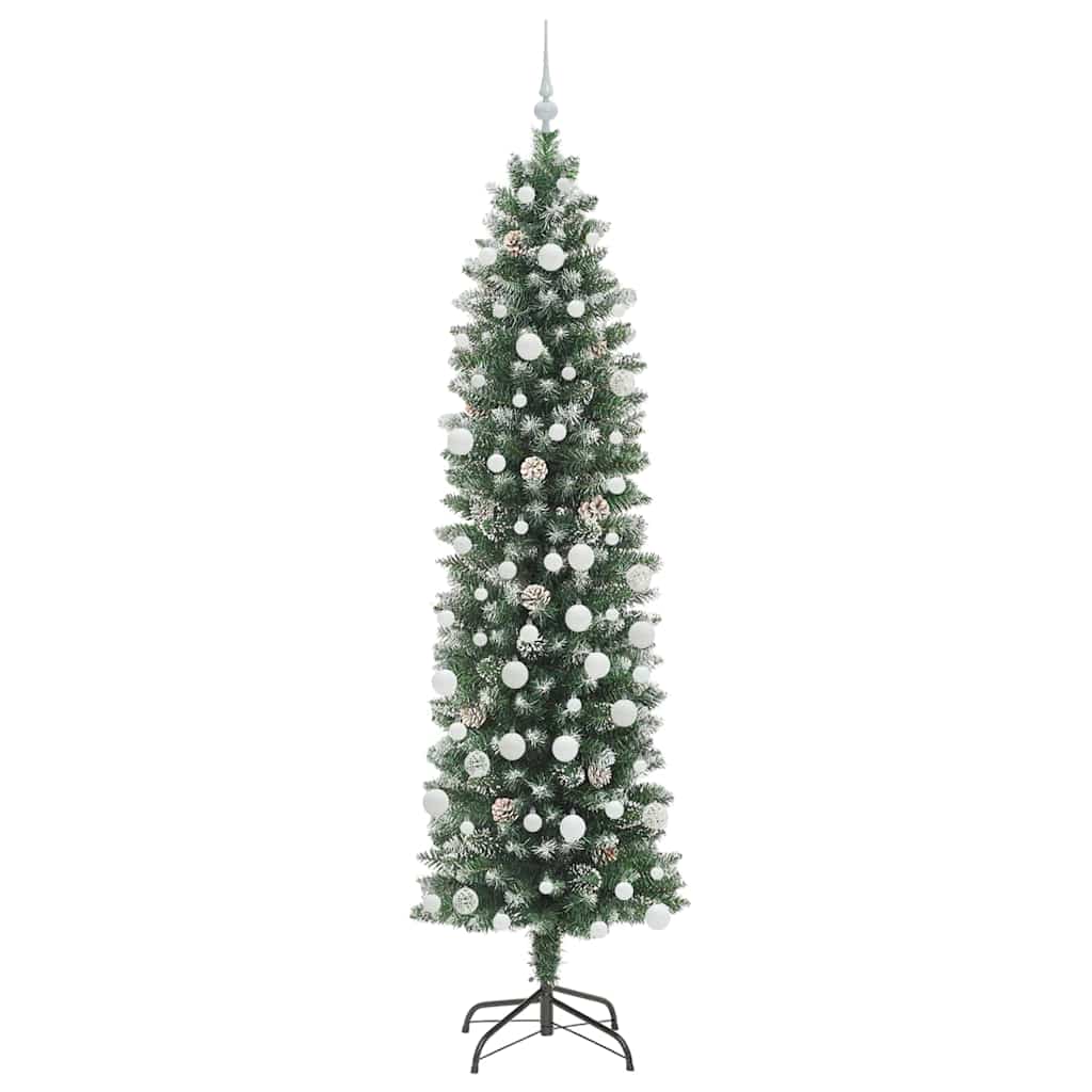 Arbre de Noël artificiel slim avec 300 LED Vert et blanc 210 cm - XIOS