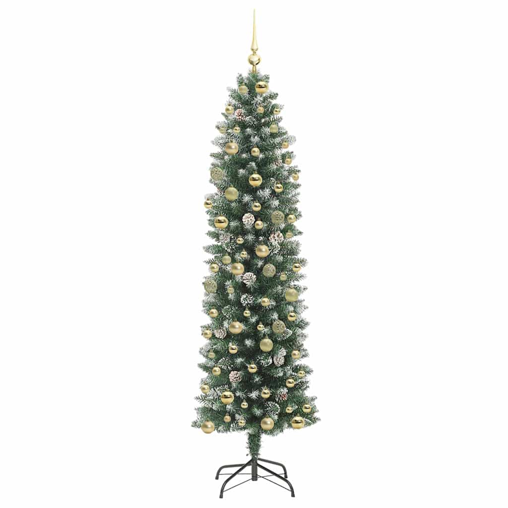 Arbre de Noël artificiel slim avec 300 LED Vert et blanc 210 cm - XIOS