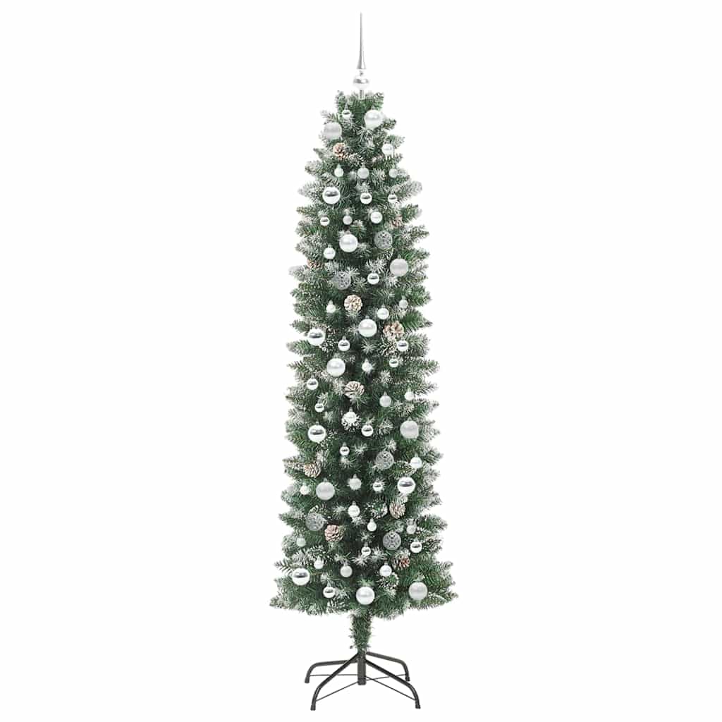 Arbre de Noël artificiel slim avec 300 LED Vert et blanc 210 cm - XIOS