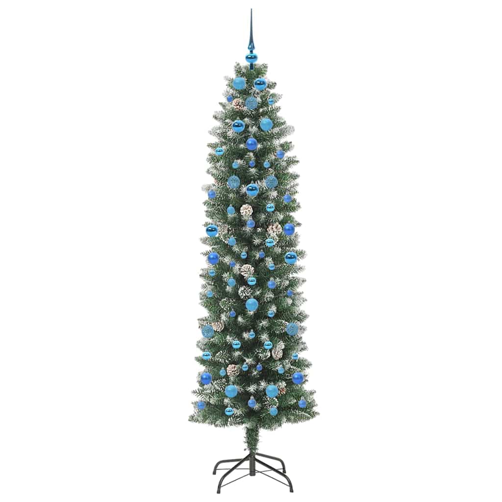 Arbre de Noël artificiel slim avec 300 LED Vert et blanc 210 cm - XIOS