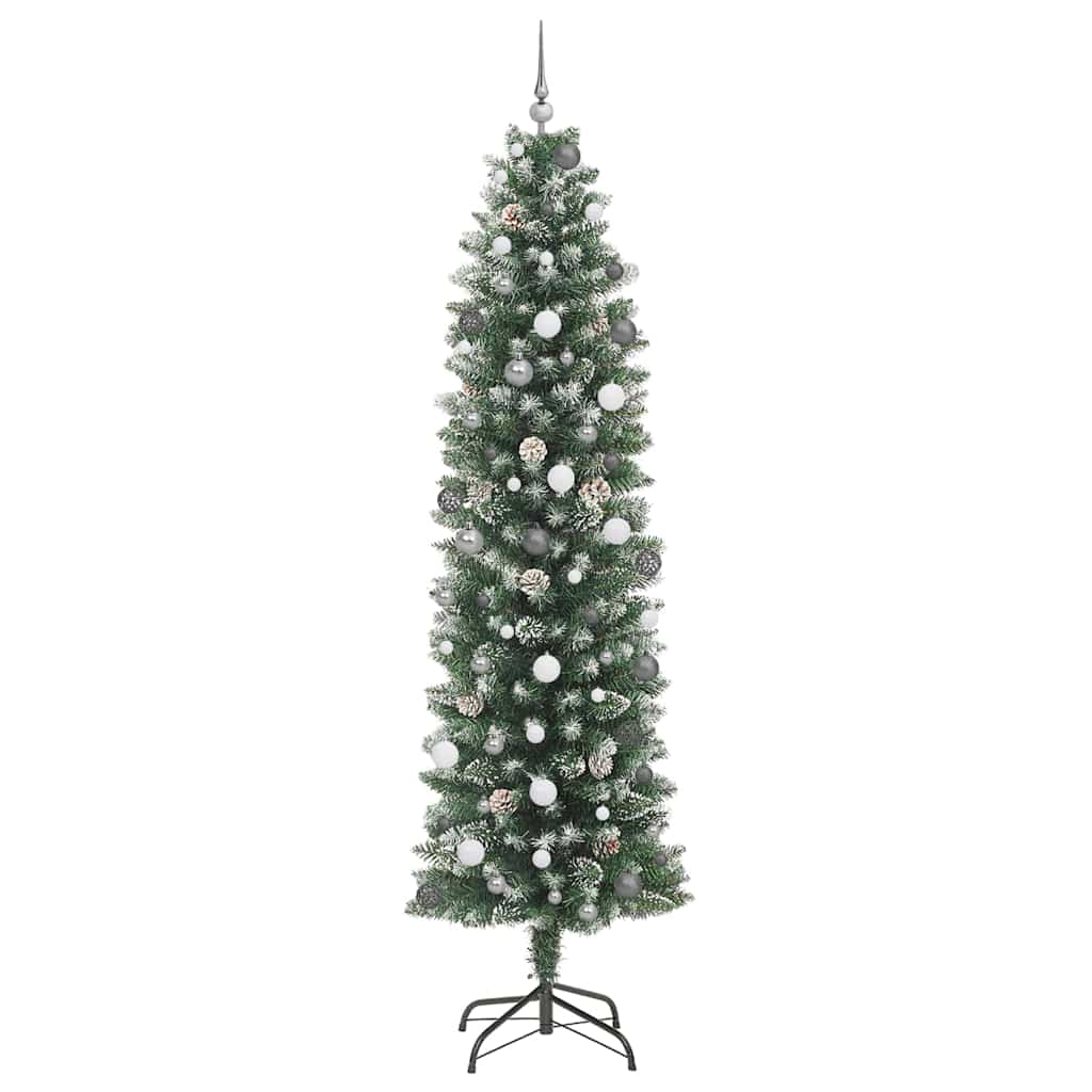 Arbre de Noël artificiel slim avec 300 LED Vert et blanc 240 cm