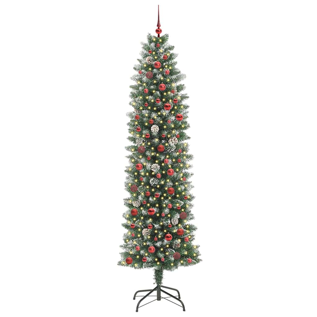 Arbre de Noël artificiel slim avec 300 LED Vert et blanc 240 cm - XIOS