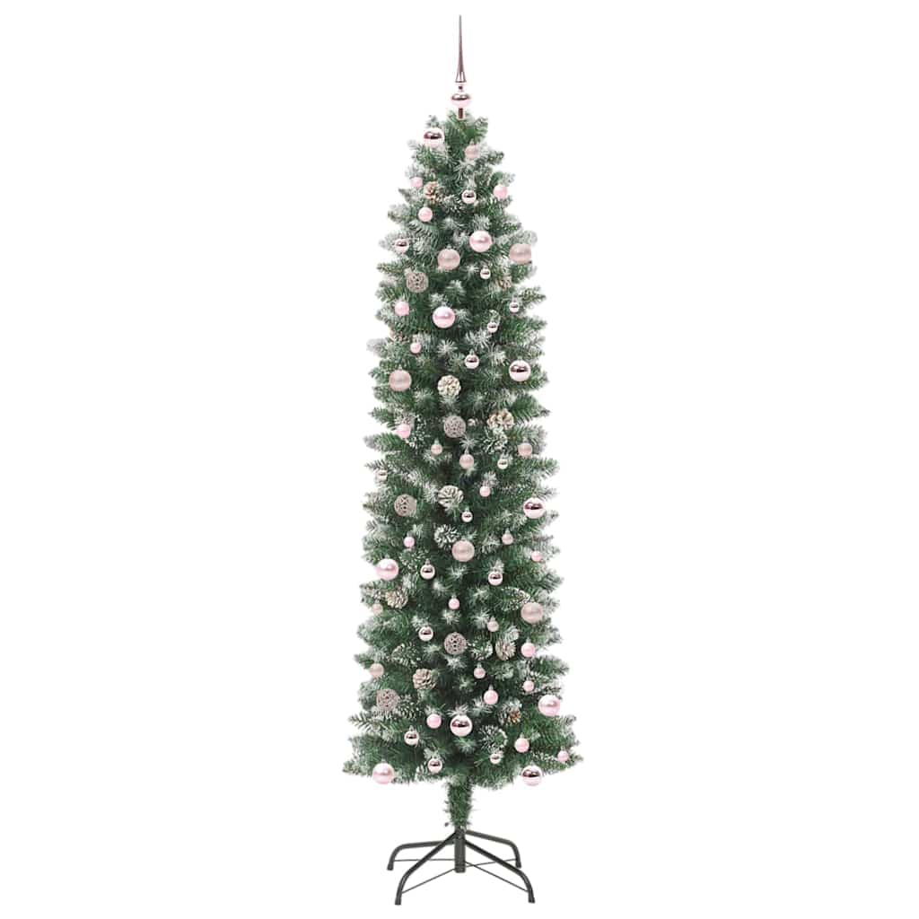 Arbre de Noël artificiel slim avec 300 LED Vert et blanc 240 cm - XIOS