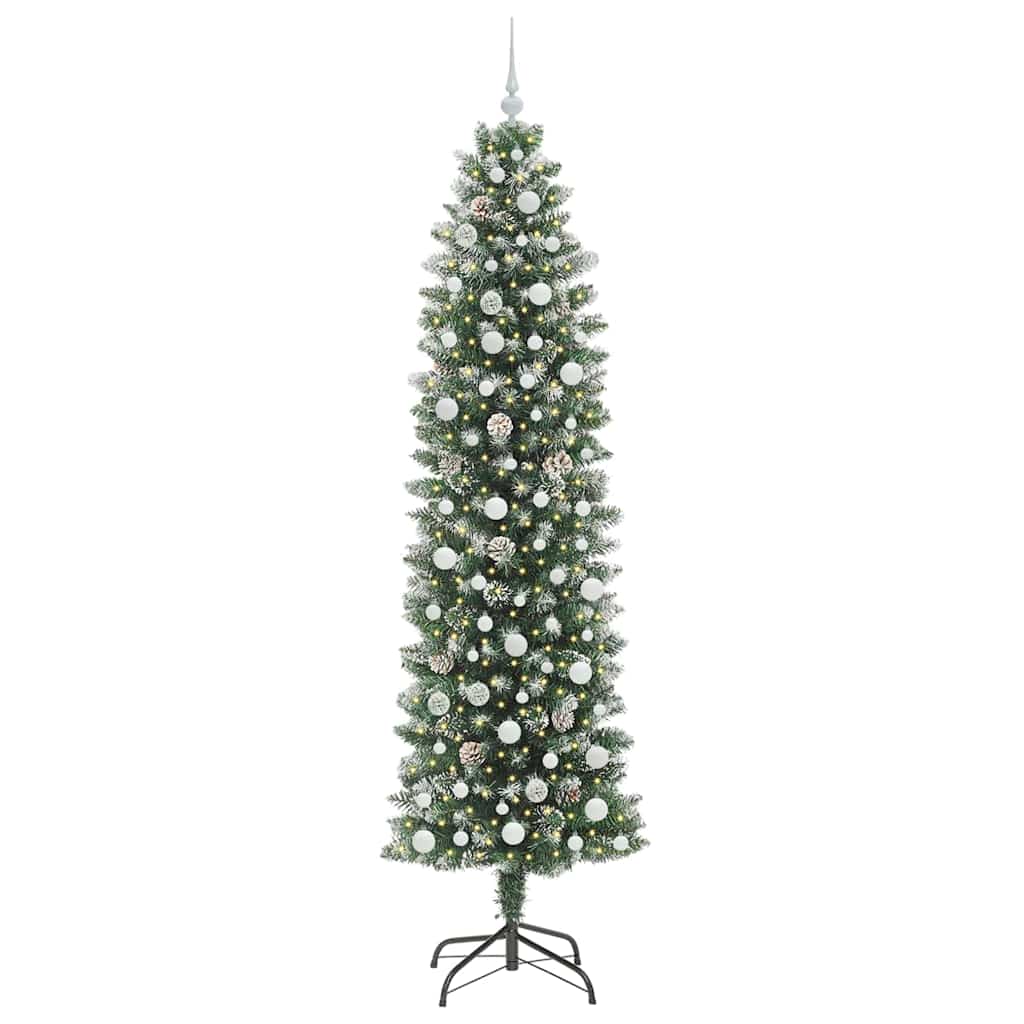 Arbre de Noël artificiel slim avec 300 LED Vert et blanc 240 cm - XIOS
