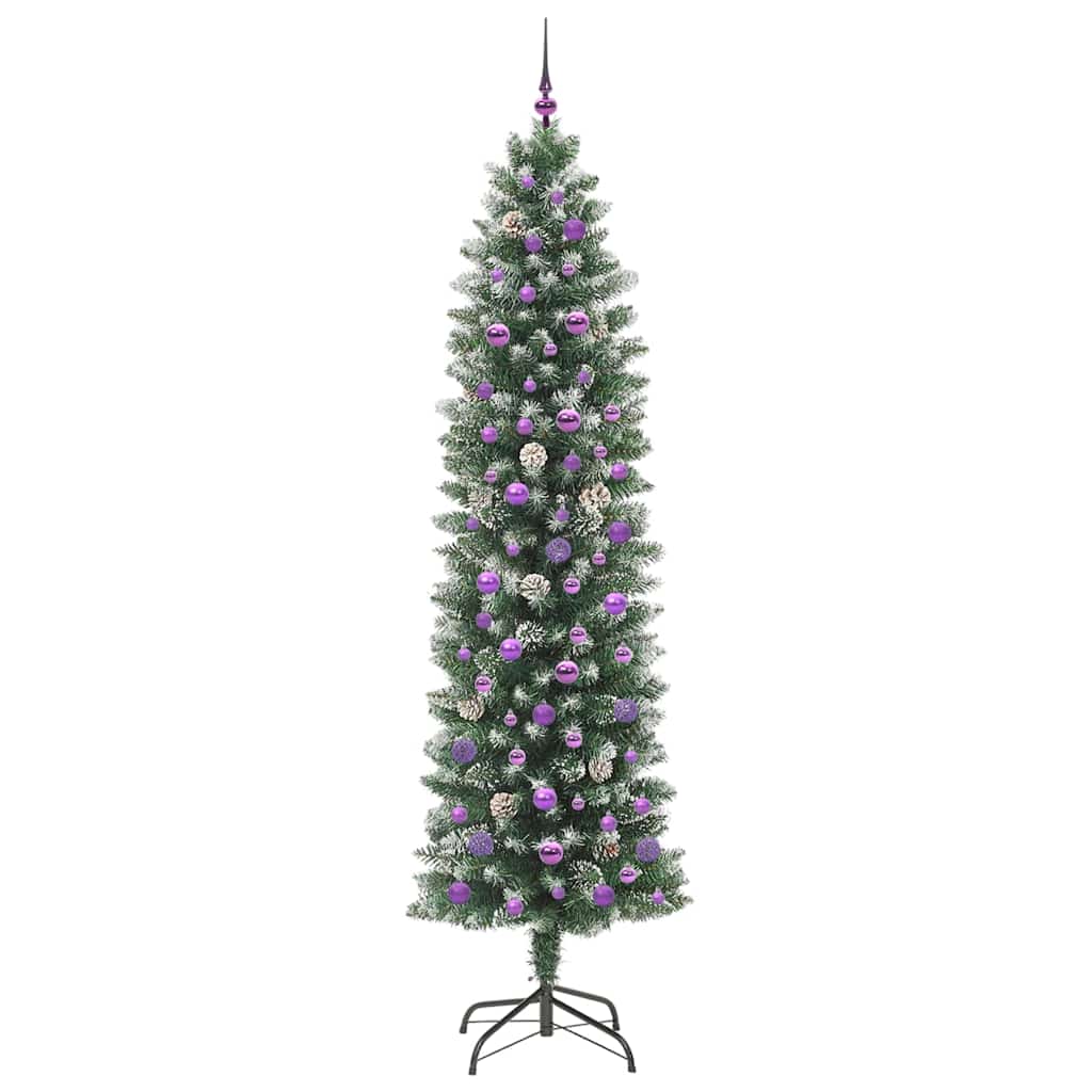 Arbre de Noël artificiel slim avec 300 LED Vert et blanc 240 cm - XIOS