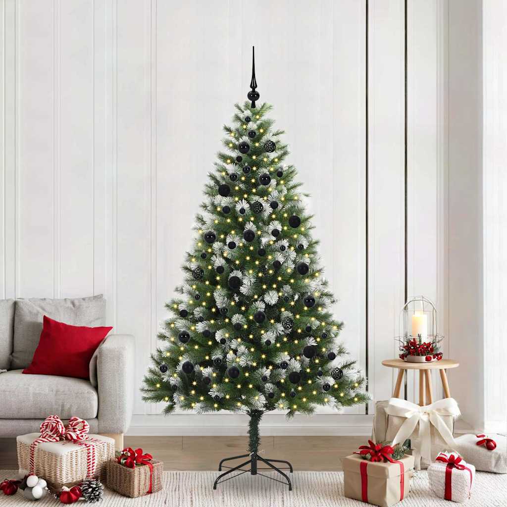 Sapin de Noël artificiel à charnière avec neige en flocons