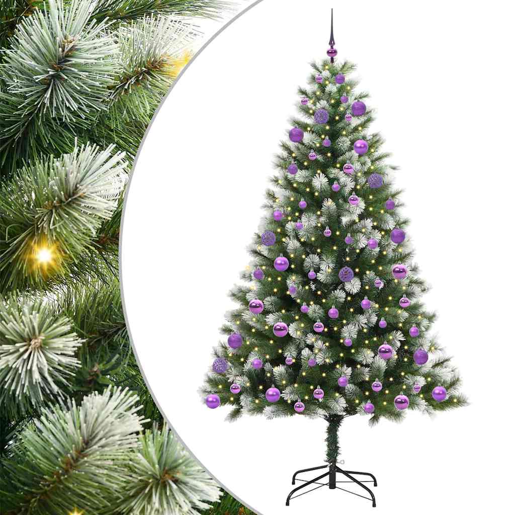 Sapin de Noël artificiel à charnière avec neige en flocons