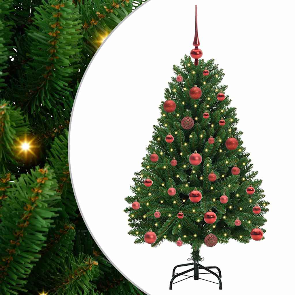 Sapin de Noël artificiel avec 150 LED Vert 120 cm PVC et métal - XIOS