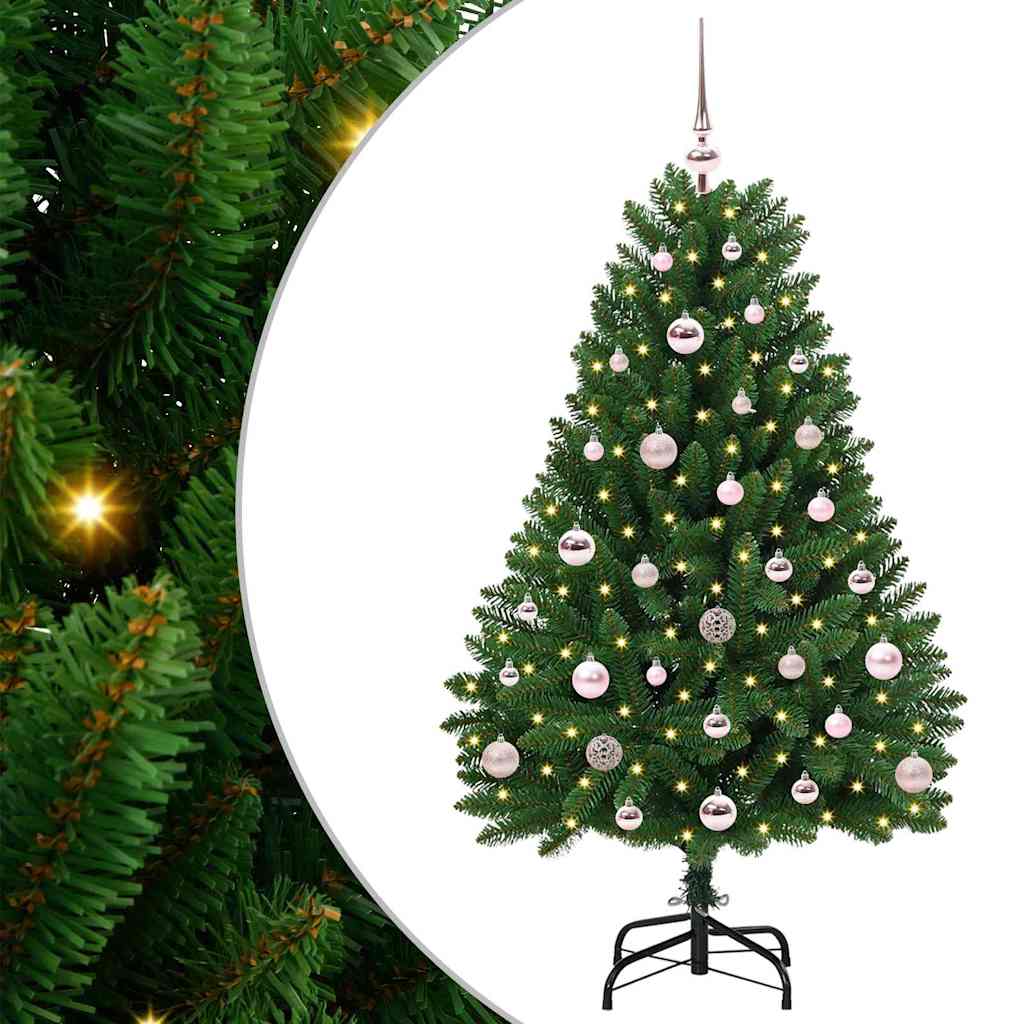Sapin de Noël artificiel avec 150 LED Vert 120 cm PVC et métal - XIOS