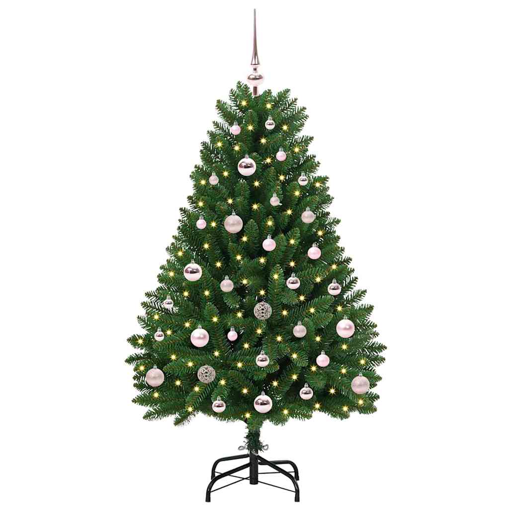 Sapin de Noël artificiel avec 150 LED Vert 120 cm PVC et métal - XIOS