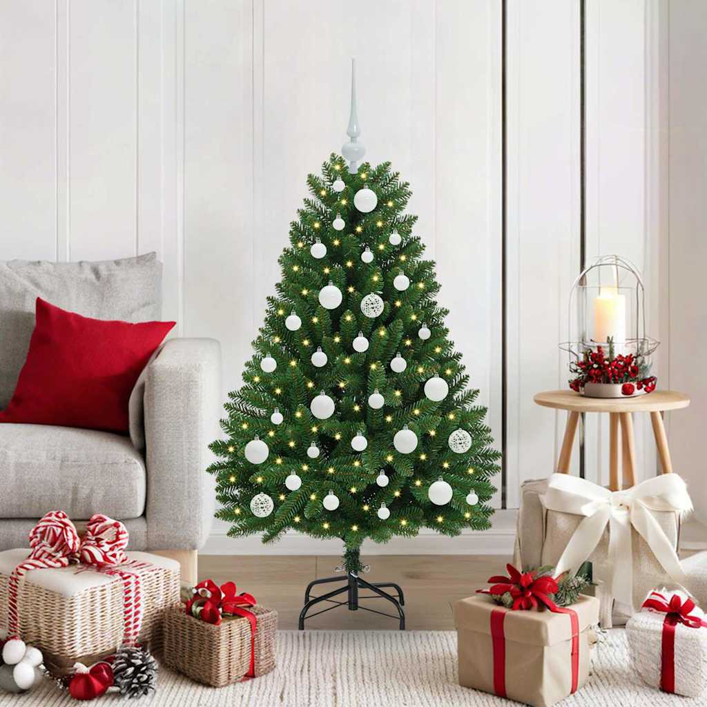 Sapin de Noël artificiel avec 150 LED Vert 120 cm PVC et métal - XIOS