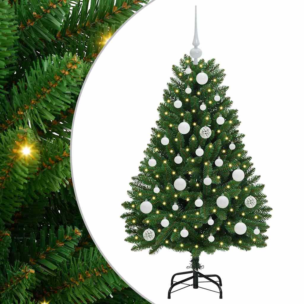 Sapin de Noël artificiel avec 150 LED Vert 120 cm PVC et métal - XIOS