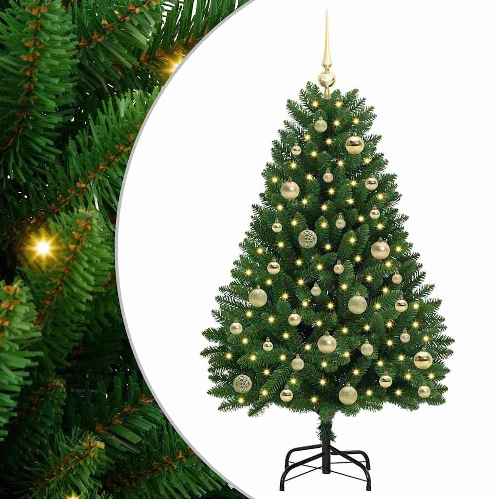 Sapin de Noël artificiel avec 150 LED Vert 120 cm PVC et métal - XIOS