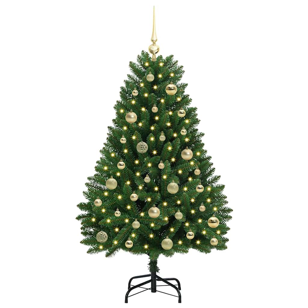 Sapin de Noël artificiel avec 150 LED Vert 120 cm PVC et métal - XIOS