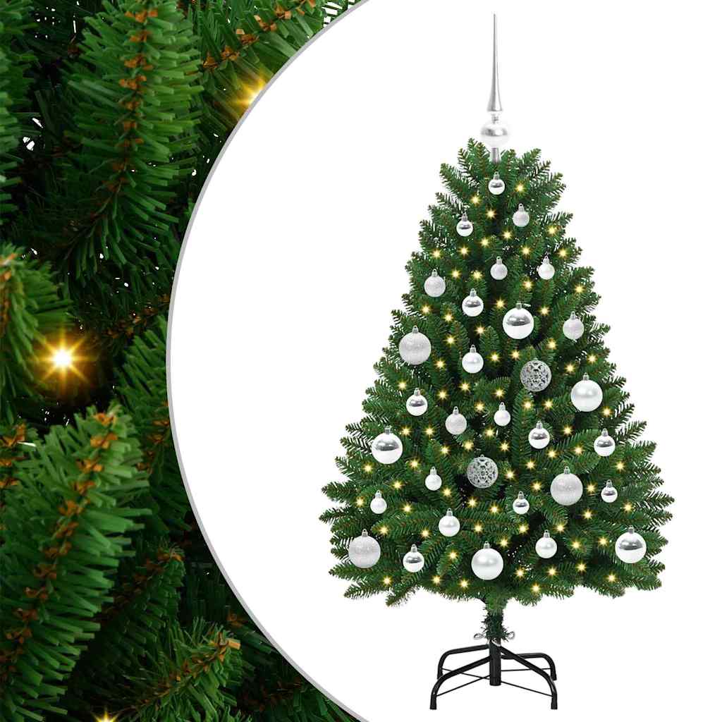 Sapin de Noël artificiel avec 150 LED Vert 120 cm PVC et métal - XIOS