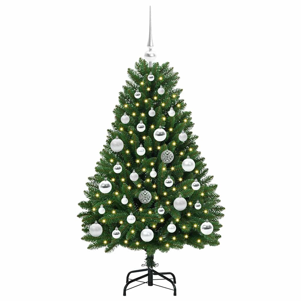 Sapin de Noël artificiel avec 150 LED Vert 120 cm PVC et métal - XIOS