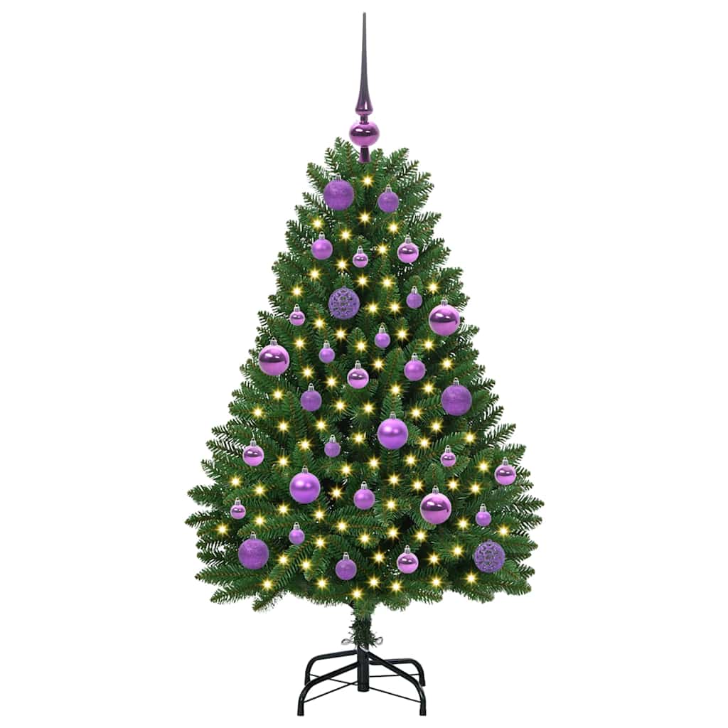 Sapin de Noël artificiel avec 150 LED Vert 120 cm PVC et métal - XIOS