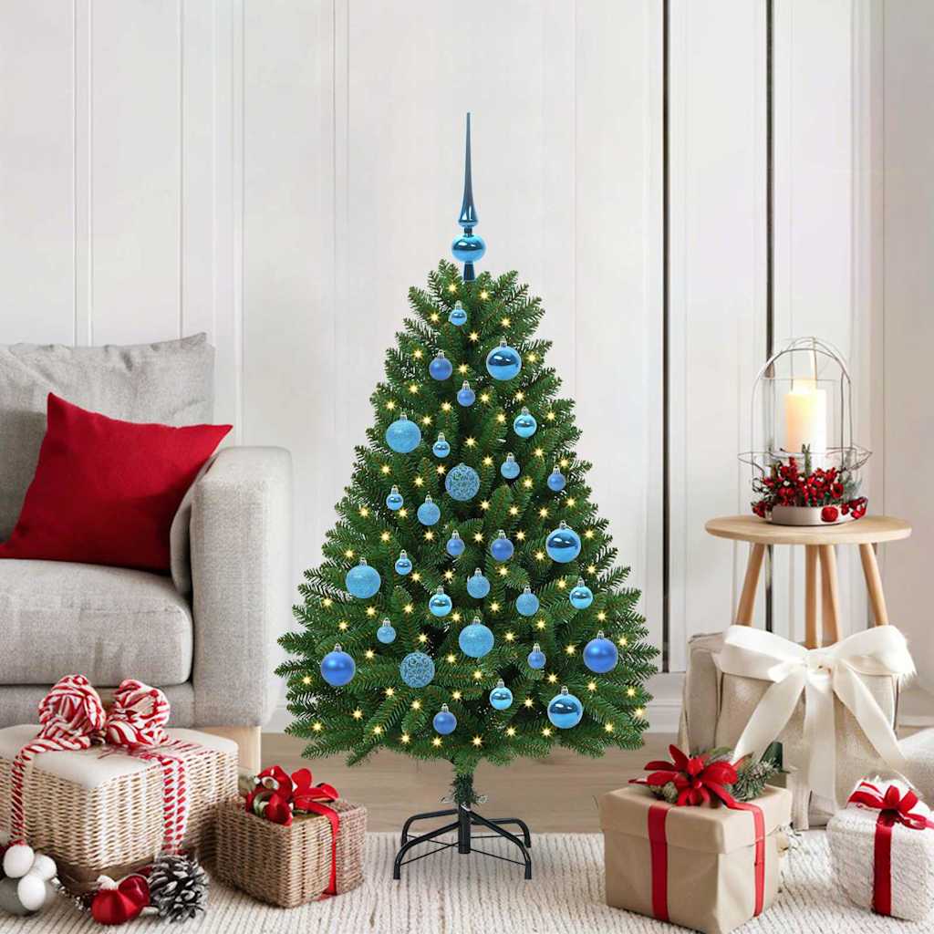Sapin de Noël artificiel avec 150 LED Vert 120 cm PVC et métal - XIOS