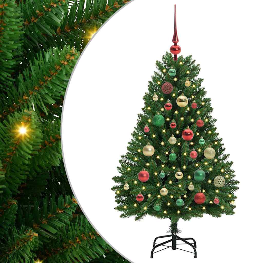 Sapin de Noël artificiel avec 150 LED Vert 120 cm PVC et métal - XIOS