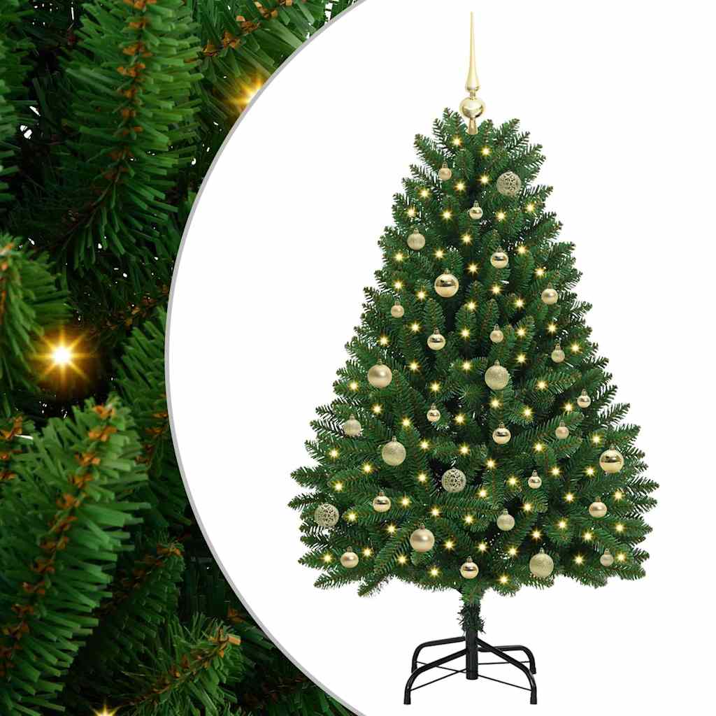 Sapin de Noël artificiel avec 150 LED Vert 150 cm PVC et métal - XIOS
