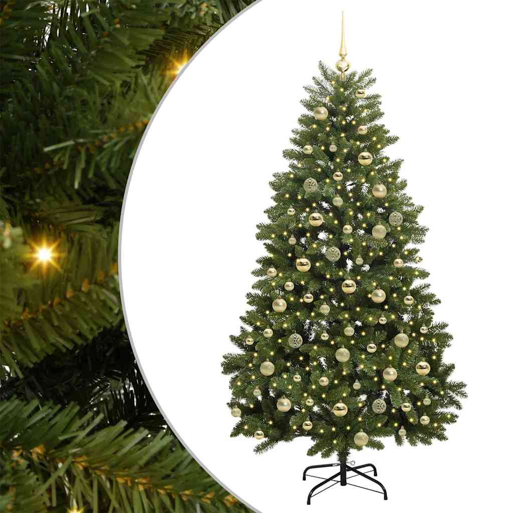 Sapin de Noël artificiel avec 300 LED Vert 180 cm PVC et métal - XIOS