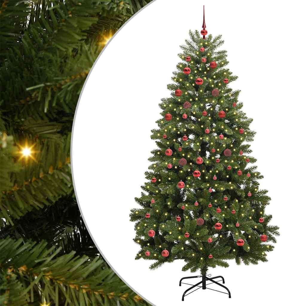 Sapin de Noël artificiel avec 300 LED Vert 210 cm PVC et métal - XIOS