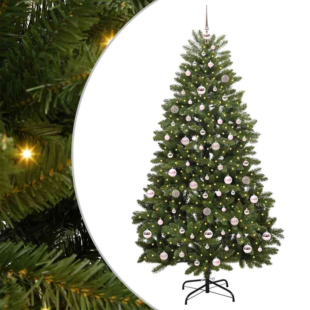 Sapin de Noël artificiel avec 300 LED Vert 210 cm PVC et métal - XIOS