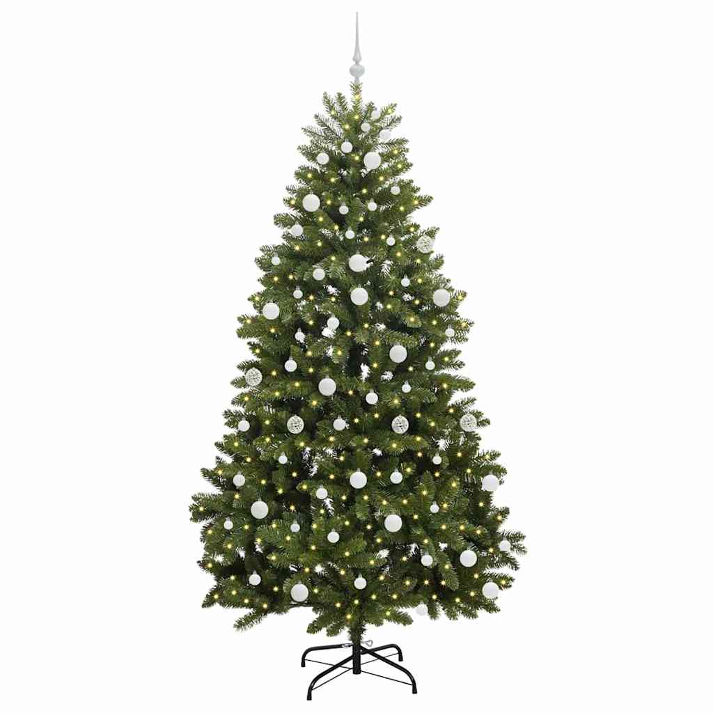 Sapin de Noël artificiel avec 300 LED Vert 210 cm PVC et métal - XIOS