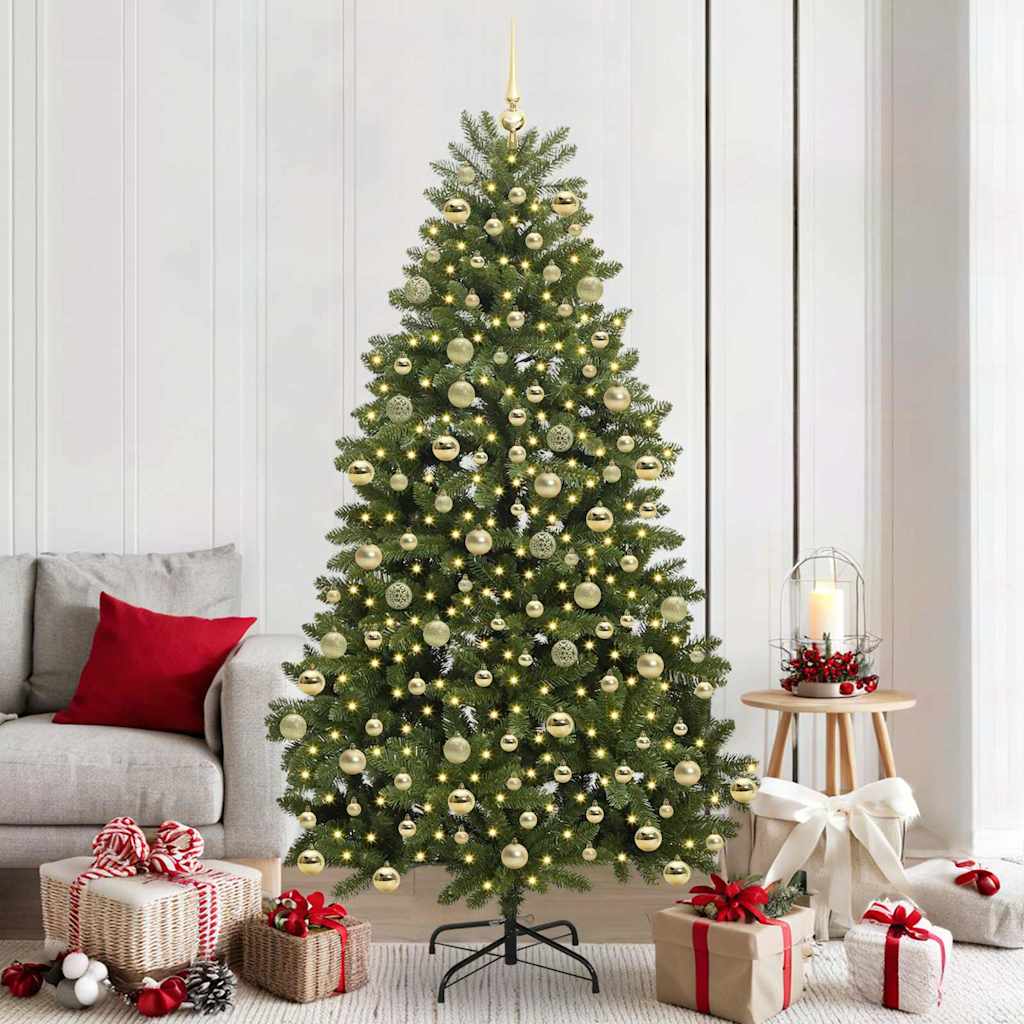 Sapin de Noël artificiel avec 300 LED Vert 210 cm PVC et métal - XIOS