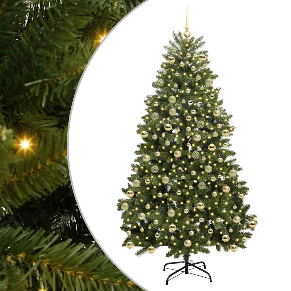 Sapin de Noël artificiel avec 300 LED Vert 210 cm PVC et métal - XIOS