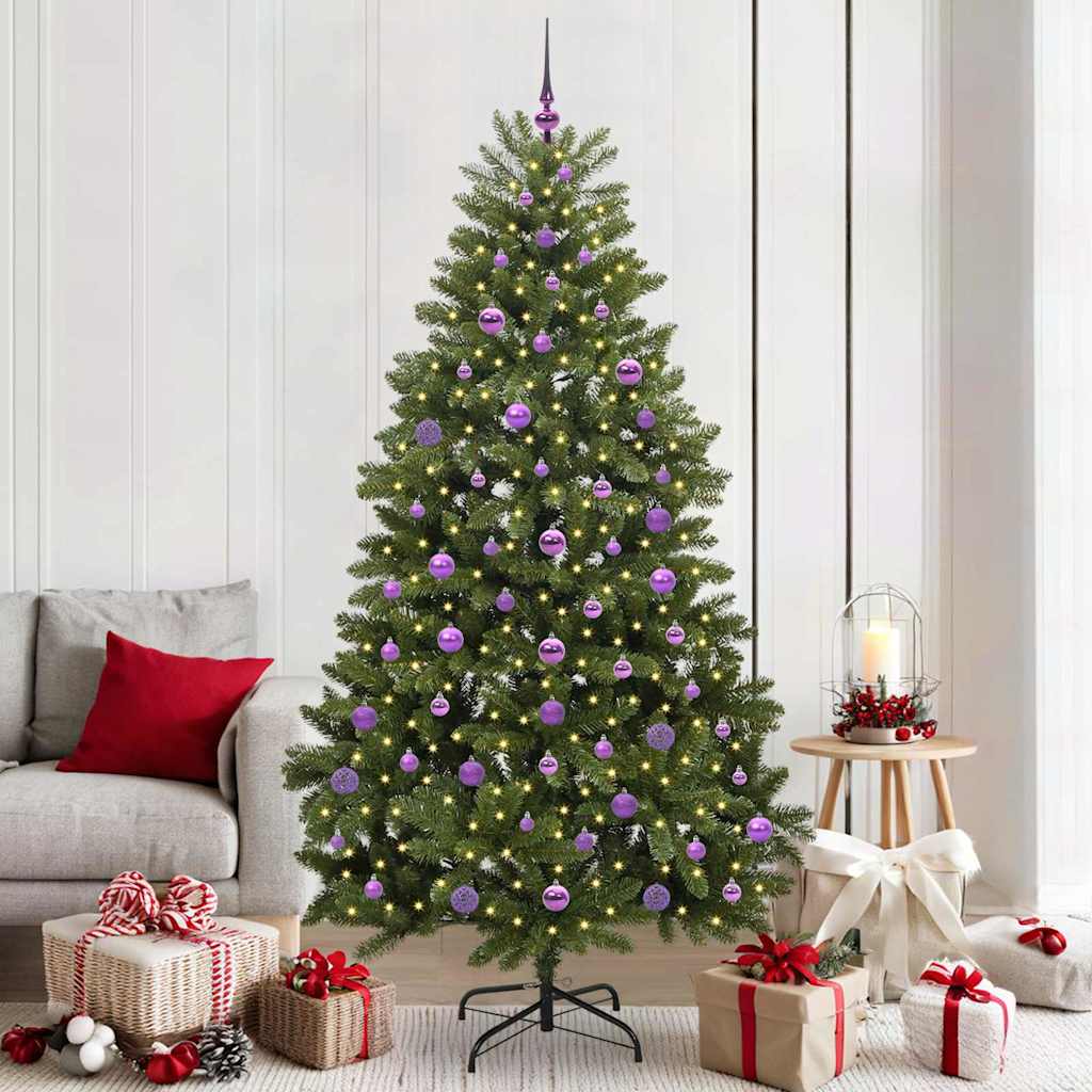 Sapin de Noël artificiel avec 300 LED Vert 210 cm PVC et métal - XIOS