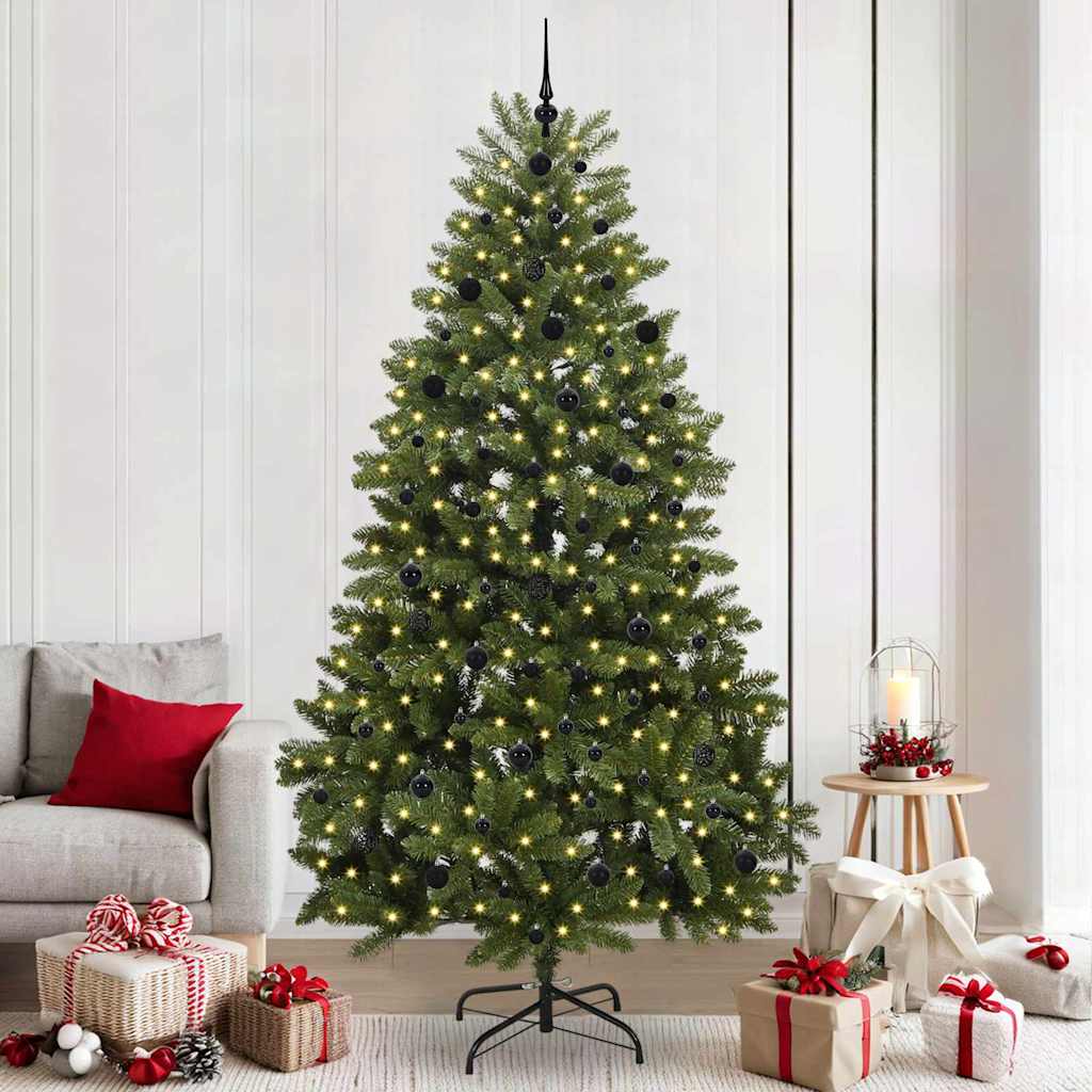 Sapin de Noël artificiel avec 300 LED Vert 240 cm PVC et métal - XIOS