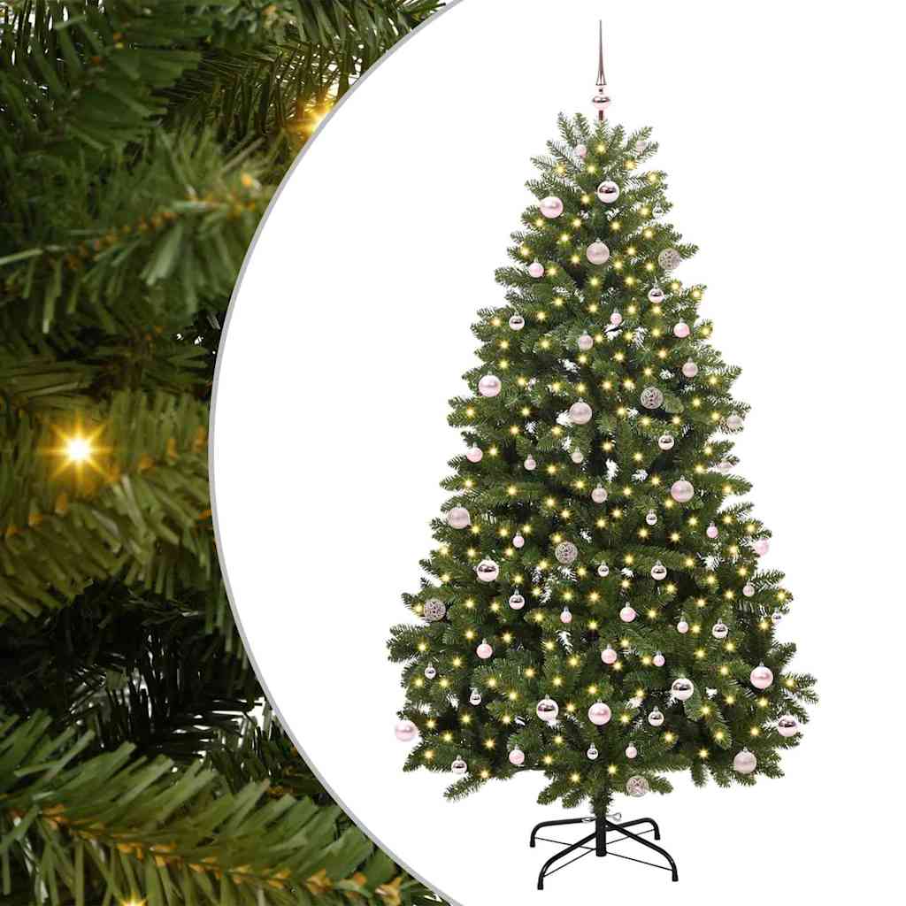 Sapin de Noël artificiel avec 300 LED Vert 240 cm PVC et métal - XIOS