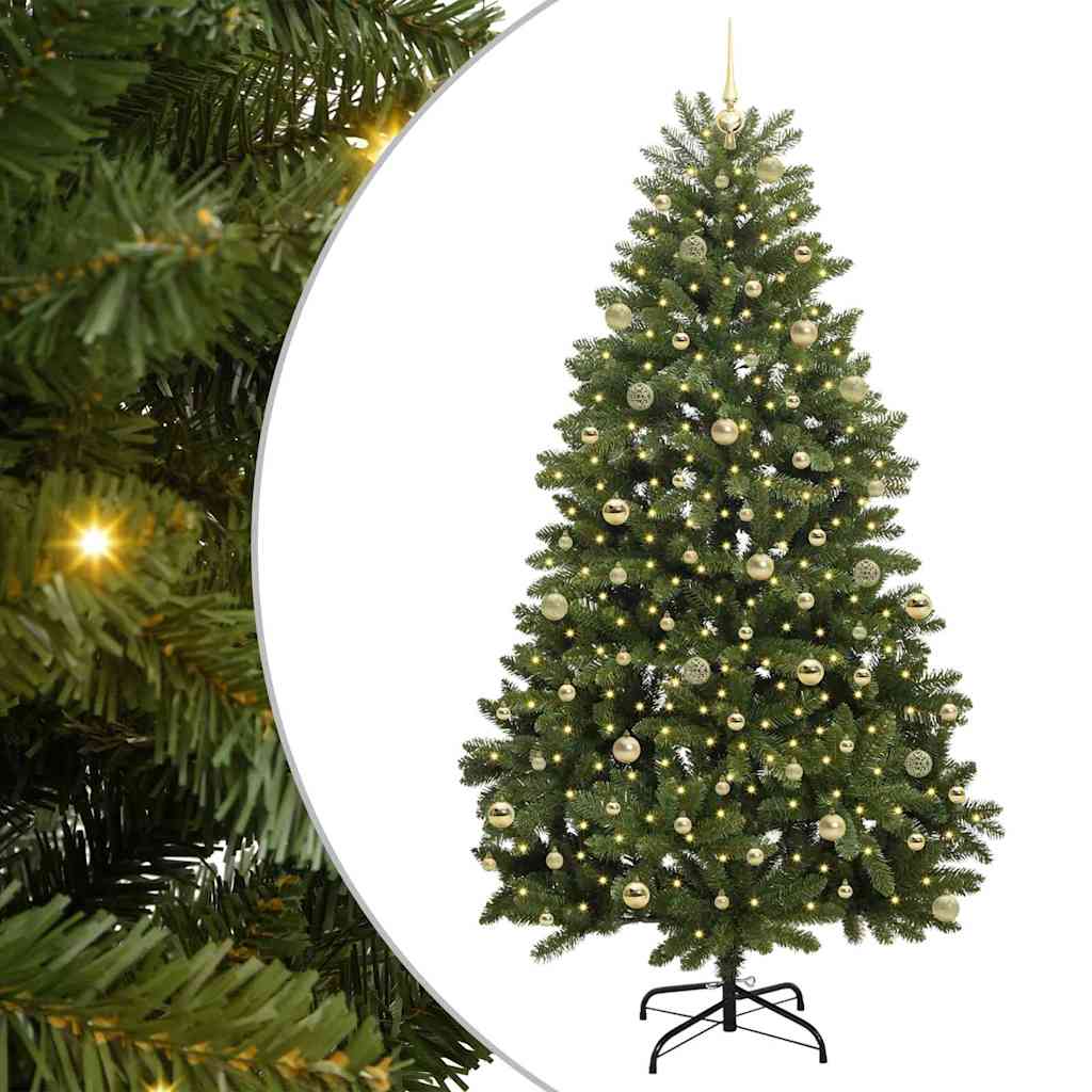 Sapin de Noël artificiel avec 300 LED Vert 240 cm PVC et métal - XIOS