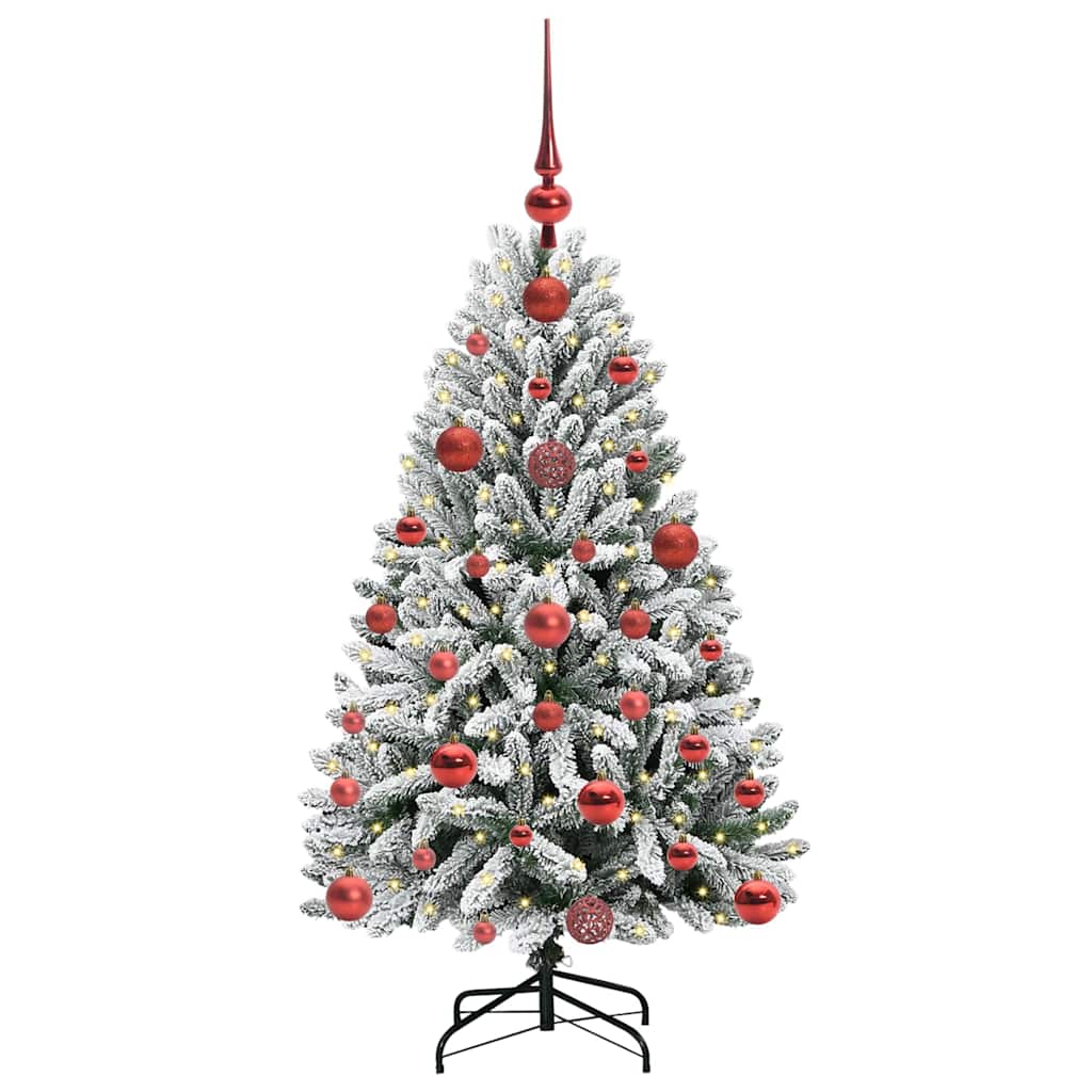 Sapin de Noël artificiel Vert et blanc 120 cm PVC et métal - XIOS