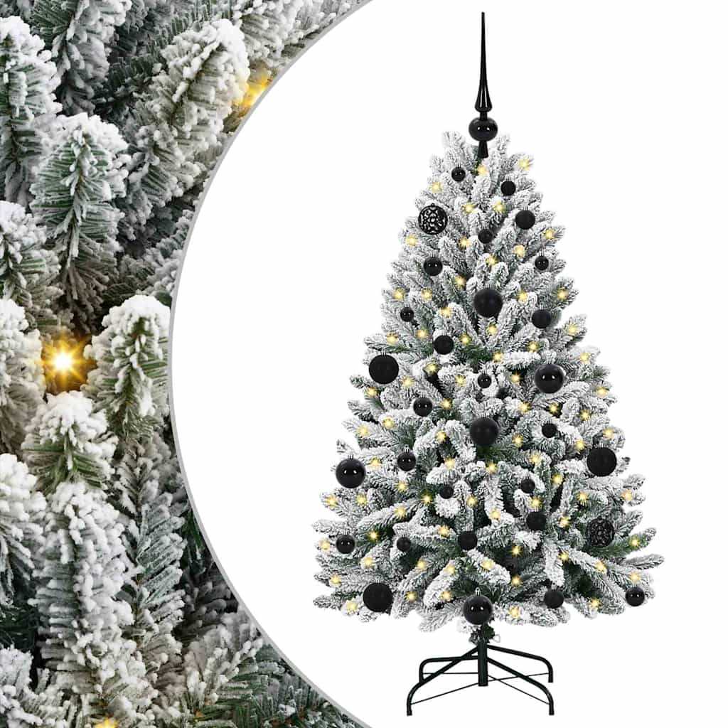 Sapin de Noël artificiel Vert et blanc 120 cm PVC et métal - XIOS