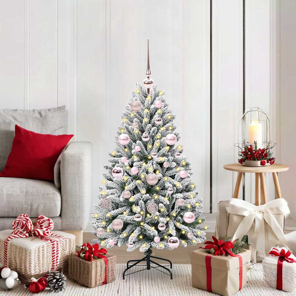 Sapin de Noël artificiel Vert et blanc 120 cm PVC et métal - XIOS