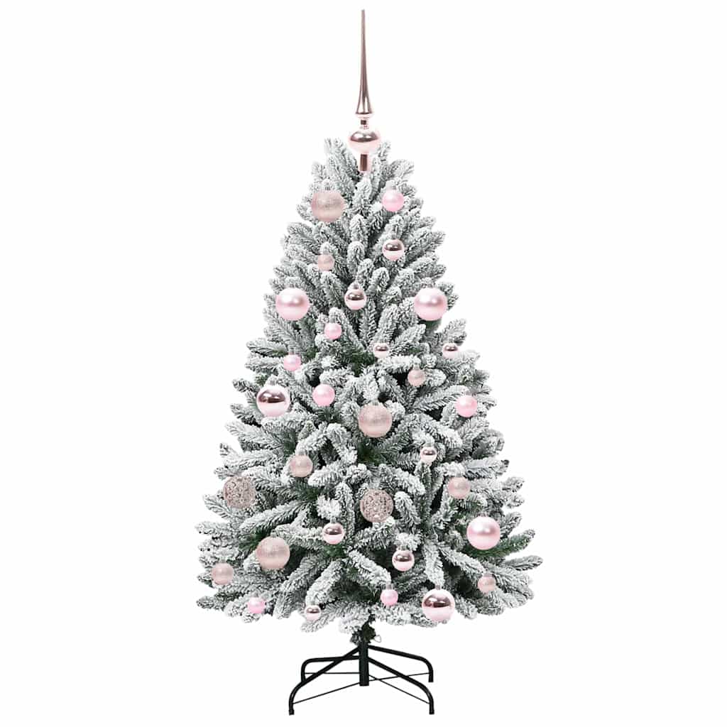 Sapin de Noël artificiel Vert et blanc 120 cm PVC et métal - XIOS