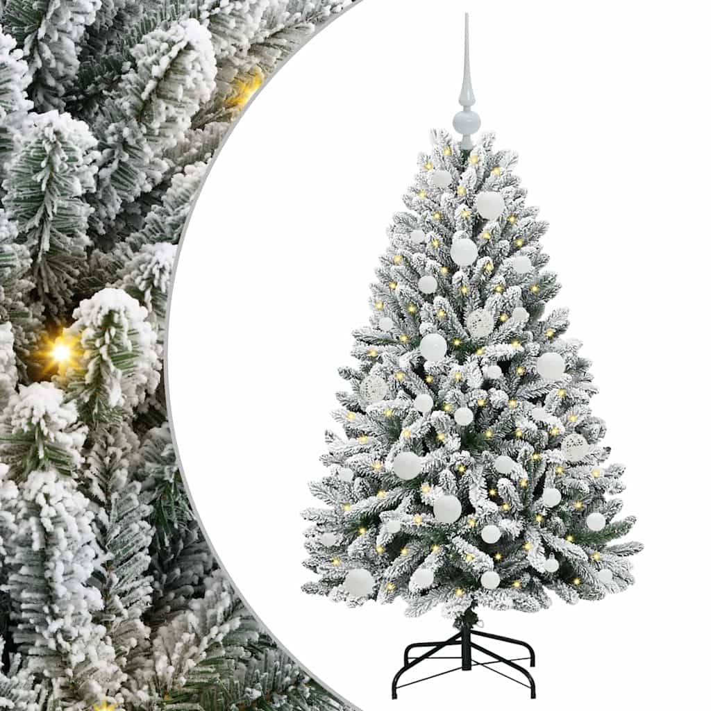 Sapin de Noël artificiel Vert et blanc 120 cm PVC et métal - XIOS