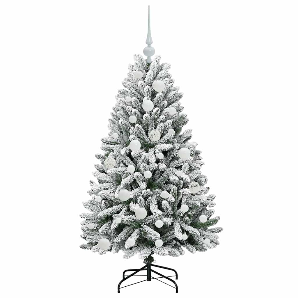 Sapin de Noël artificiel Vert et blanc 120 cm PVC et métal - XIOS